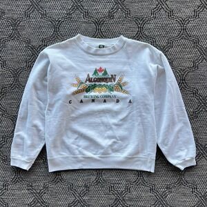 Vintage Algonquin Brewing Company Sweatshirt Mens Large White Beer Nature